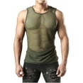 thumbnail image 1 of Men's Mesh Fishnet Muscle Top Shirts Fitted Crew Neck Tee Clubwear, 1 of 6