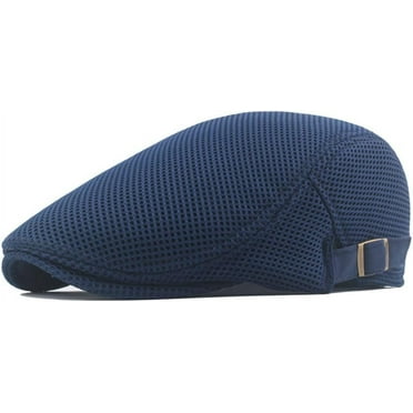 Men's Mesh Flat Cap Breathable Summer Newsboy Hat Beret Ivy Cap Irish Cabbie Gatsby Driving Hunting Hats