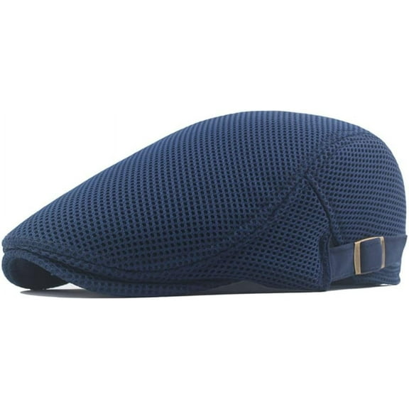 Men's Mesh Flat Cap Breathable Summer Newsboy Hat Beret Ivy Cap Irish Cabbie Gatsby Driving Hunting Hats