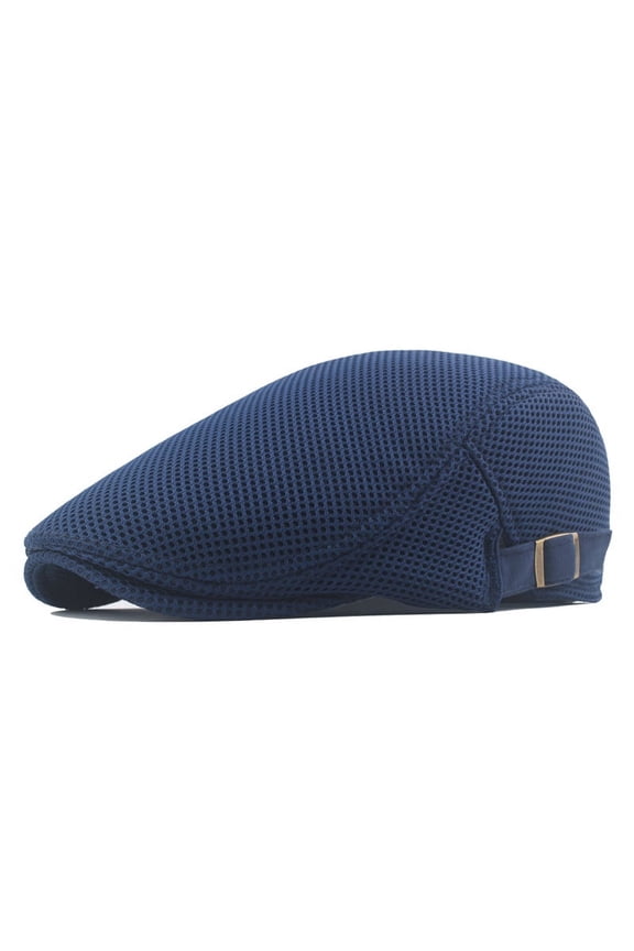 Men's Mesh Flat Cap Breathable Summer Newsboy Hat Beret Ivy Cap Irish Cabbie Gatsby Driving Hunting Hats