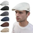 thumbnail image 1 of Men's Mesh Flat Cap Breathable Summer Newsboy Hat Beret Ivy Cap Irish Cabbie Gatsby Driving Hunting Hats, 1 of 7
