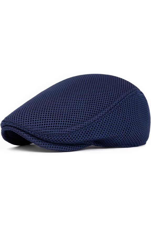 Men's Mesh Flat Cap Summer Breathable Newsboy Hats Beret Ivy Cap Irish Cabbie Driving Hat Full Wrap