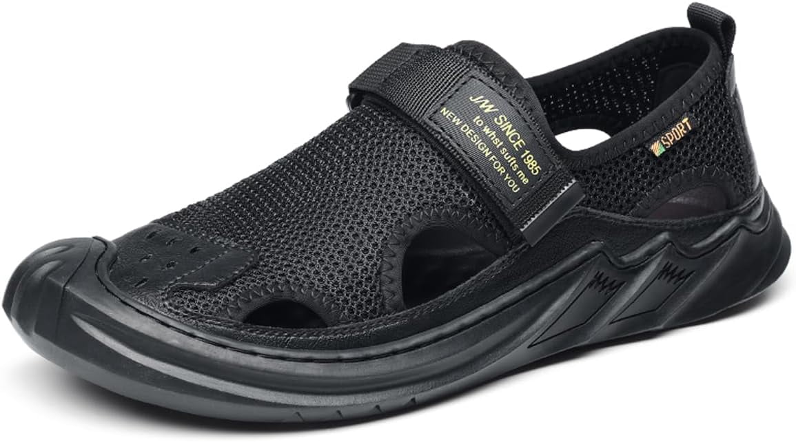 Summer Sandals Mens Waterproof Sandals Closed Toe Slip On 