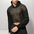 thumbnail image 1 of Men's Mesh Hooded Long Sleeve Oversized Shirt Streetwear Layering Top for Comfortable Casual Fashion Workout Short Sleeve Tee Shirts for Men Beach Tops Casual Shirt, 1 of 4