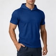 thumbnail image 1 of Men's Mesh Hooded Short Sleeve T-Shirt, Quick Dry Breathable Gym Workout Athletic Tee, Casual Running Hoodie Tops for Men S-3XL, 1 of 7