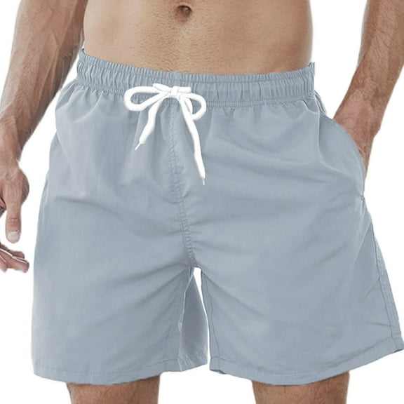 Men's Mesh Lining Swim Trunks Quick Dry Drawstring Bathing Suit Hawaiian Surfing Beach Shorts with Pockets