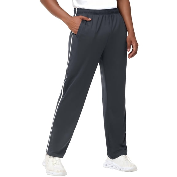 Men's Mesh Open Bottom Sweatpants,Athletic Running Pants with Pockets S