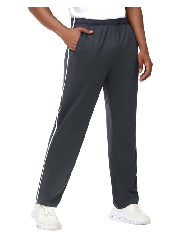 Men's Mesh Open Bottom Sweatpants,Athletic Running Pants with Pockets S