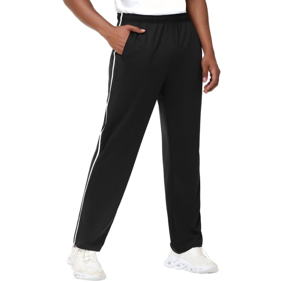 Men's Mesh Open Bottom Sweatpants,Athletic Running Pants with Pockets 3XL