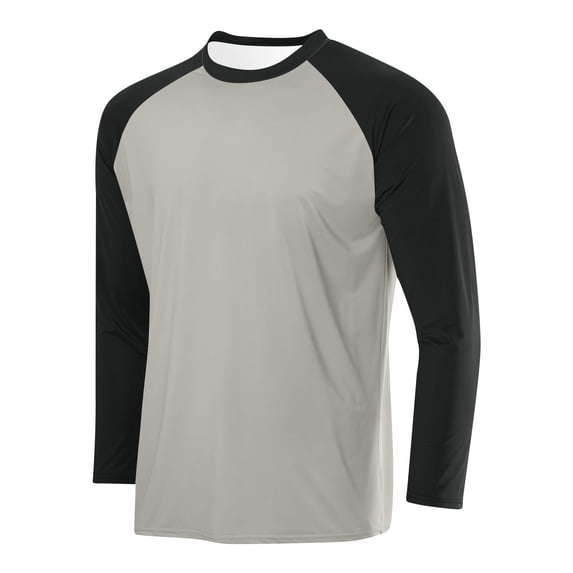 Men's Mesh Quick Dry Athletic Long Sleeve T-Shirt UPF SPF UV Sun Protection Gray L
