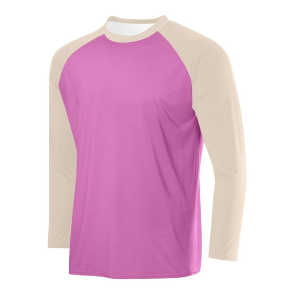Men's Mesh Quick Dry Athletic Long Sleeve T-Shirt UPF SPF UV Sun Protection Watermelon Red XXXL