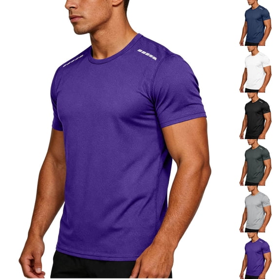 Men's Mesh Quick Dry Training T-Shirt Activewear Sports Tee Running Gym Top | JASKFLY,Gray L