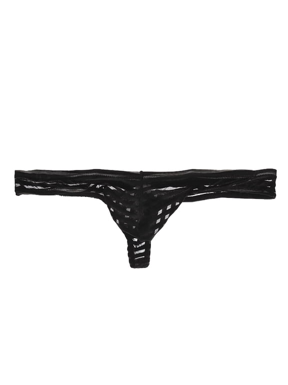 Men's Mesh Sheer Briefs Solid Color Transparent Lightweight Elastic Waist Underpants Exotic Apparel