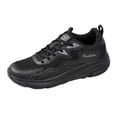 thumbnail image 1 of Men's Mesh Slip on Sneakers Wide Toe Box Breathable Lace Up Non Slip Running Tennis Shoes with Arch Support Black Size 8, 1 of 7