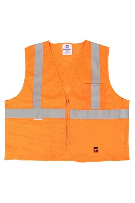 Men's Mesh Zipper Safety Vest, Pack of 25