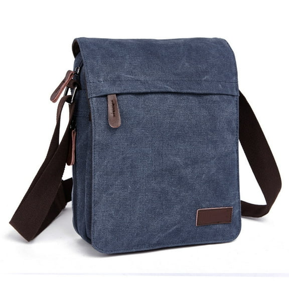 Men's Messenger Bag Canvas Shoulder Bag,Dark Blue