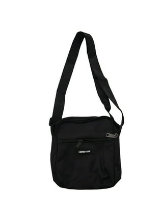 Tboline Unisex Adult Men Canvas Shoulder Bags Multi Pocket Male Travel Messenger Handbag (Black), Adult Unisex, Size: 31