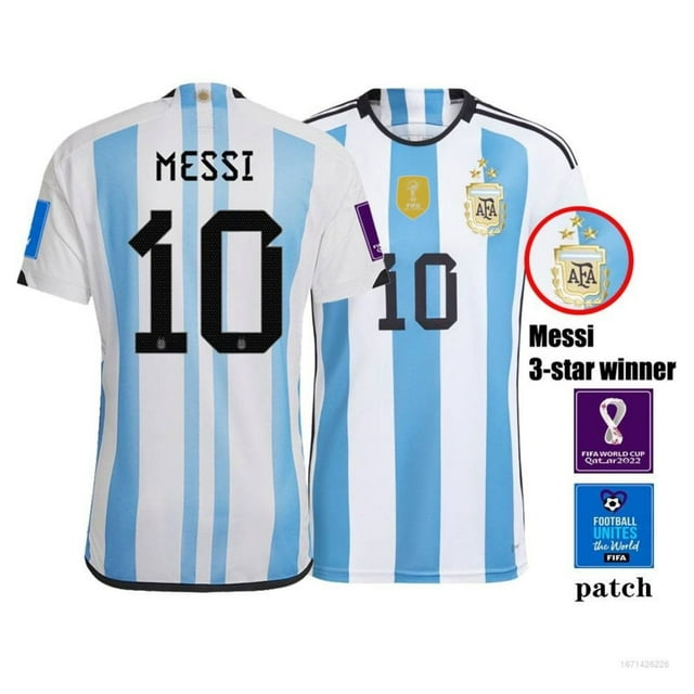 Men's Messi Argentina 2022 Winners Home Futbol Sports Soccer Jersey