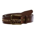 thumbnail image 1 of Men's Metal Chain Stitch Edge Cowhide Leather Belt, 1 of 3