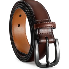 VONMELLI Men's Metal Free Leather Belt - TSA Approved Non Metal Belt, Hypoallergenic Buckle, Adjustable 28" To 52"