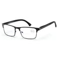 thumbnail image 1 of Men's Metal Rectangular Bifocal Reading Glasses – Modern Anti-Blue Light Blocking + UV Protection Clear Readers +1.75, 1 of 4