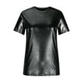 thumbnail image 1 of Men's Metallic Shiny Shirts Blouse T-Shirt V Neck Tops Short Sleeve Shirt Y2k Tops Slim Fit Costume Nightclub Party Shirts, 1 of 6