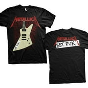 Men's Metallica Eet Fuk (Back Print) Slim Fit T-shirt Small Black