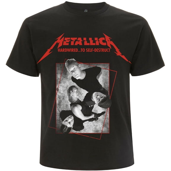 Men's Metallica Hardwired Band Concrete Slim Fit T-shirt Large Black