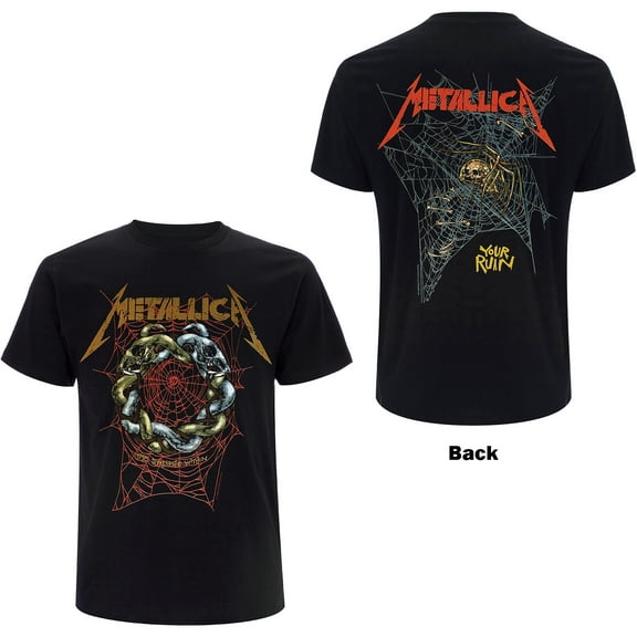 Men's Metallica Ruin/Struggle (Back Print) Slim Fit T-shirt XX-Large Black