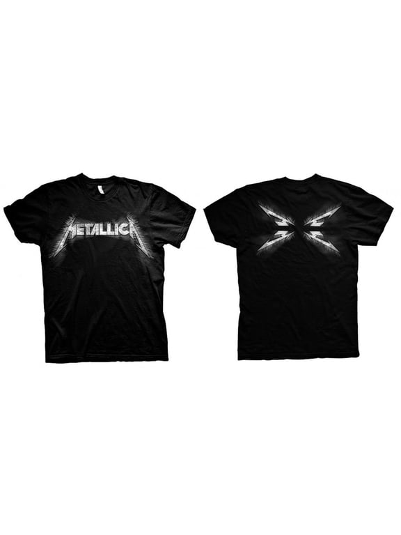 Men's Metallica Spiked (Back Print) Slim Fit T-shirt X-Large Black