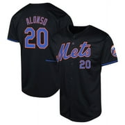 Men's Mets Baseball Team Pete Alonso#20 Jersey Player T-shirt Classic Sports Short Sleeved Tops Fans Gift Tee Breathable Shirt