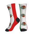 thumbnail image 1 of Men's Mexican-Flag Novelty Athletic Socks Women's Digital Printing Funky Patterned Crew Socks, 1 of 7