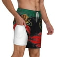 thumbnail image 1 of Men's Mexican Flag Swim Trunks with Compression Liner Bathing Suit Swimwear, 1 of 6