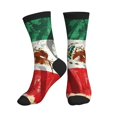 thumbnail image 1 of Men's Mexico-Flag- Print Novelty Athletic Socks Women's Digital Printing Funky Patterned Crew Socks, 1 of 7