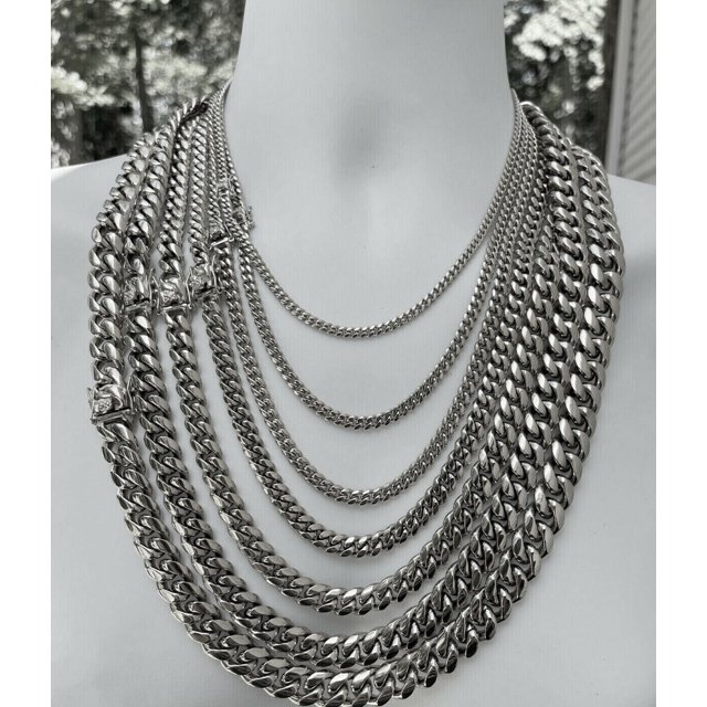 Men's Miami Cuban Link Chain Or Bracelet SOLID Stainless Steel 8MM14MM