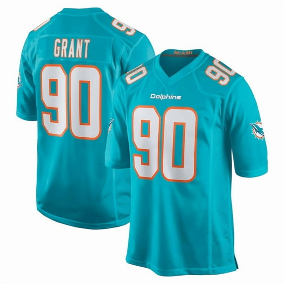 Men's Miami Grant 90 Aqua Stitched T-Shirts Sports Player Game Top, Large