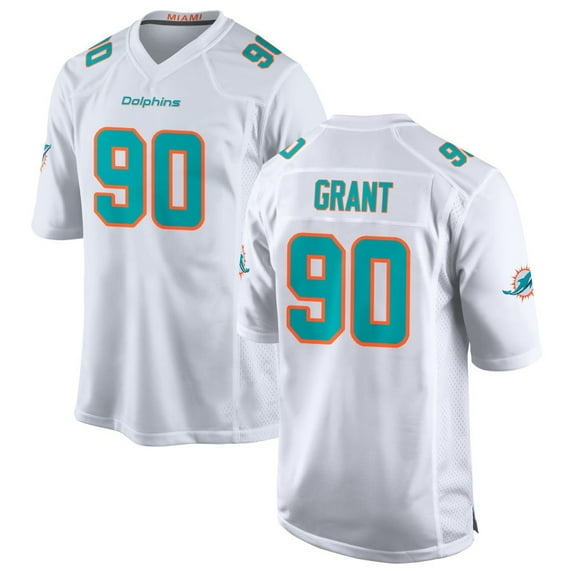 Men's Miami Grant 90 White Stitched T-Shirts Sports Player Game Top, Medium