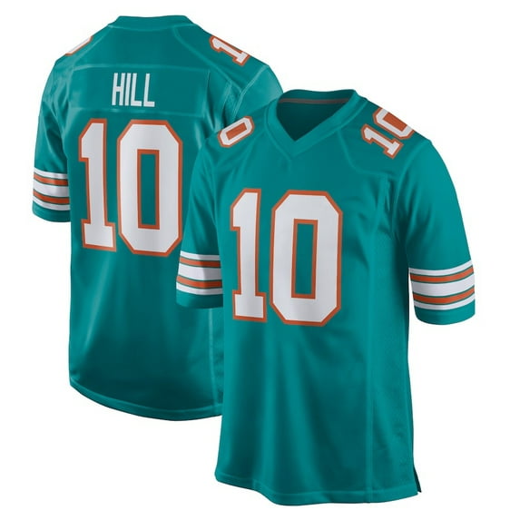Men's Miami Hill 10 Aqua Alternate Stitched T-Shirts Sports Player Game Top, 3X-Large