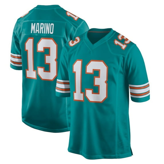 Men's Miami Marino 13 Aqua Alternate Stitched T-Shirts Sports Player Game Top, Large