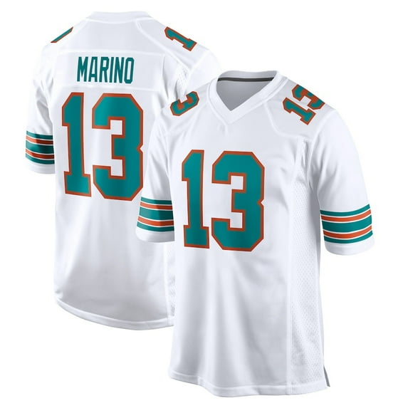 Men's Miami Marino 13 White Alternate Stitched T-Shirts Sports Player Game Top, Medium