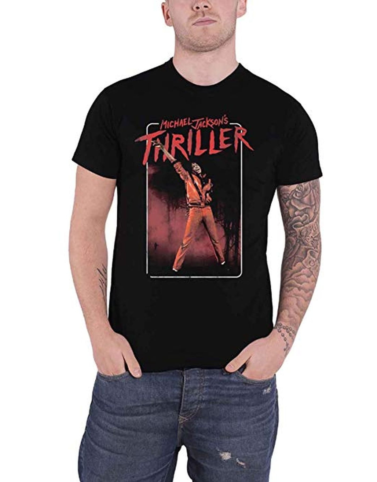 Men's Michael Jackson MJ Thriller T-shirt Large Black - Walmart.com