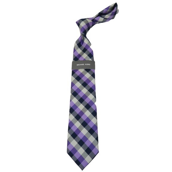 Men's Michael Kors Tie Classic Woven Silky Feel #MK-1 Lavender Checker