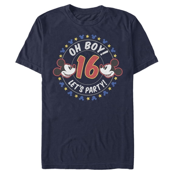Men's Mickey & Friends 16th Birthday Let's Party Graphic Tee Navy Blue 2X Large
