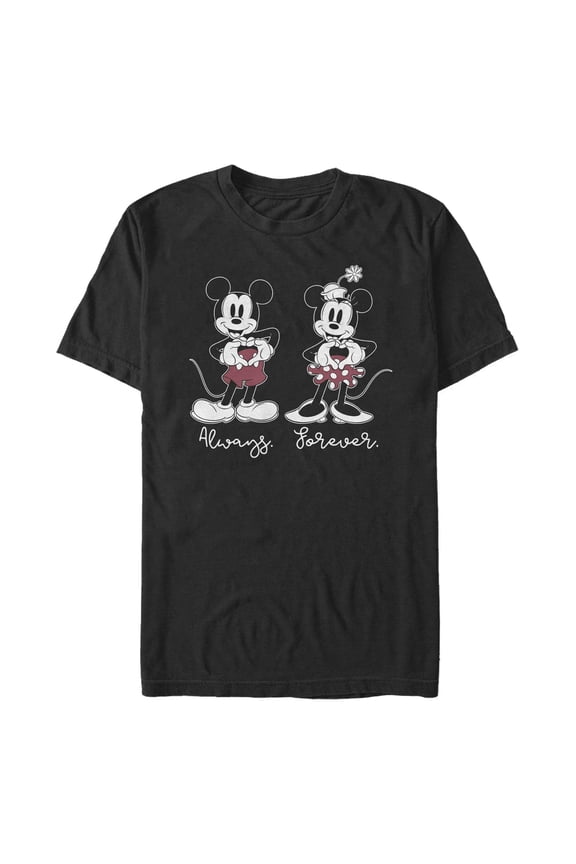 Men's Mickey & Friends Always Forever Graphic Tee Black Small