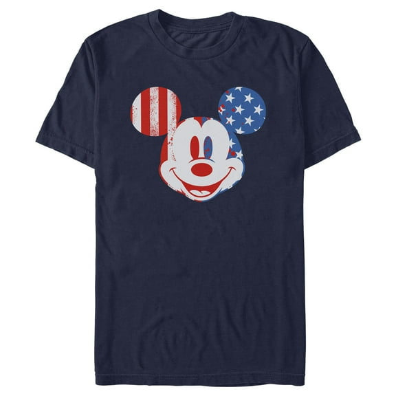 Men's Mickey & Friends American Flag Retro Mouse Graphic T-Shirt