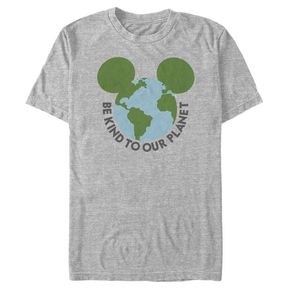 Men's Mickey & Friends Be Kind to Our Planet Mickey Mouse Logo Graphic Tee Athletic Heather X Large
