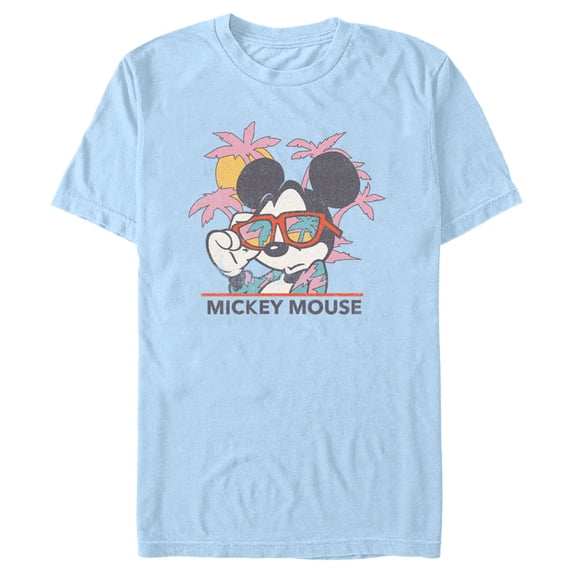 Men's Mickey & Friends Beach Ready Mickey Mouse Graphic Tee Light Blue 2X Large