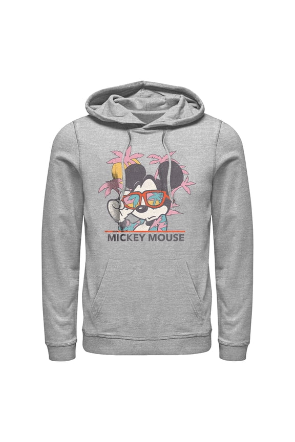 Men's Mickey & Friends Beach Ready Mickey Mouse Pull Over Hoodie Athletic Heather 3X Large