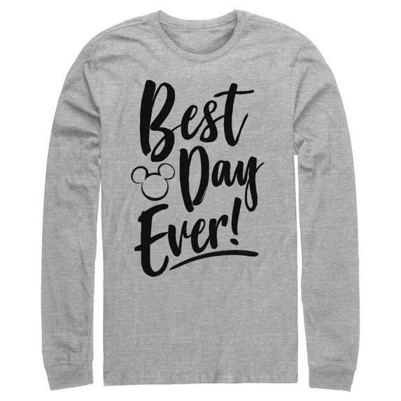 Men's Mickey & Friends Best Day Ever Long Sleeve Shirt Athletic Heather Small