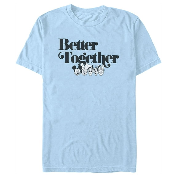 Men's Mickey & Friends Better Together Friends Graphic Tee Light Blue Small